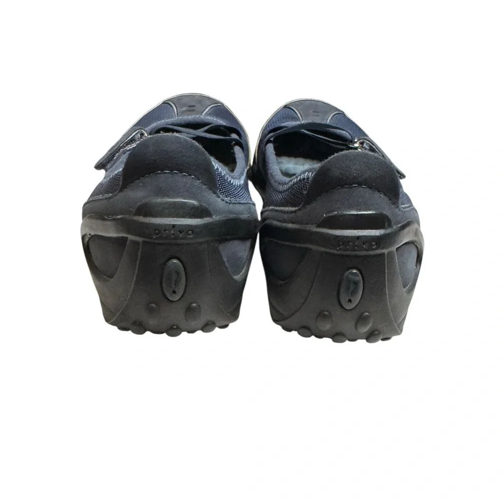 Privo by Clarks Mary Jane Flats 7M Navy Blue Comfort Mesh Leather Slip On - Picture 4 of 6